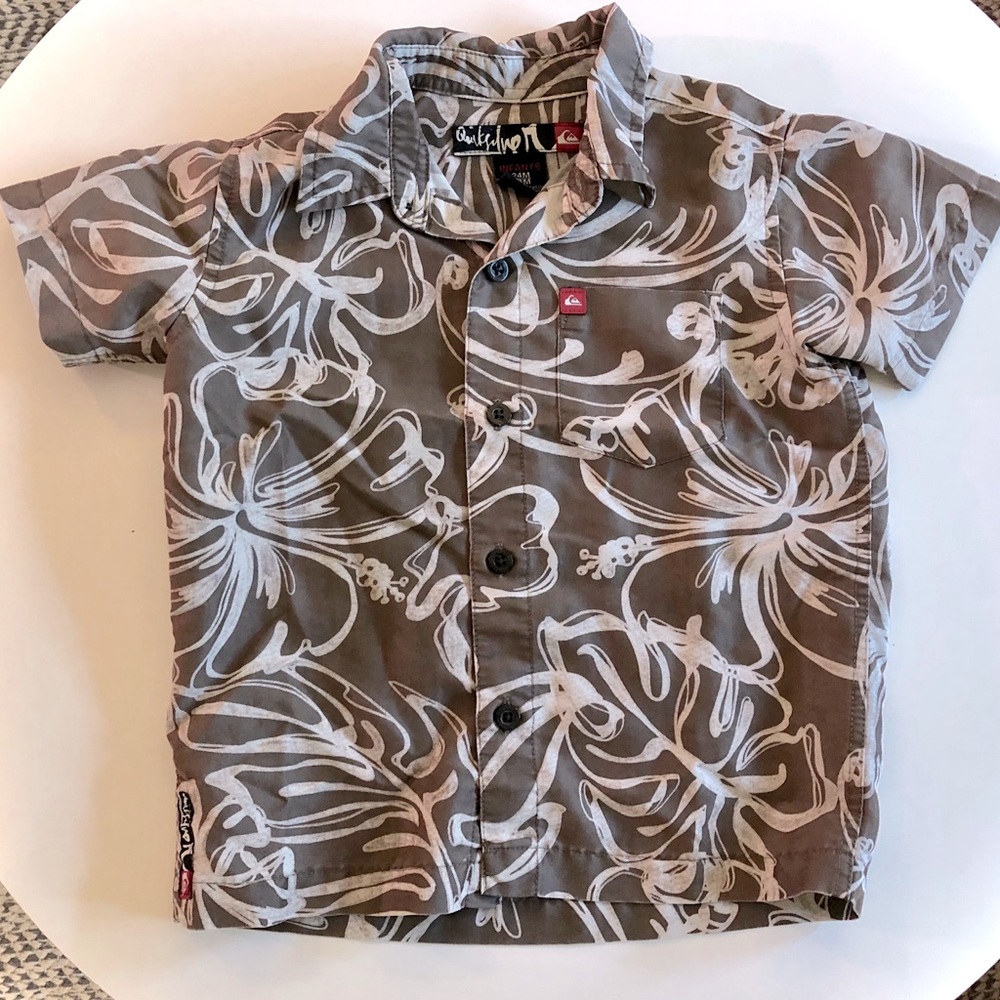 Toddler Quicksilver Brown Hawaiian Shirt 24 Months